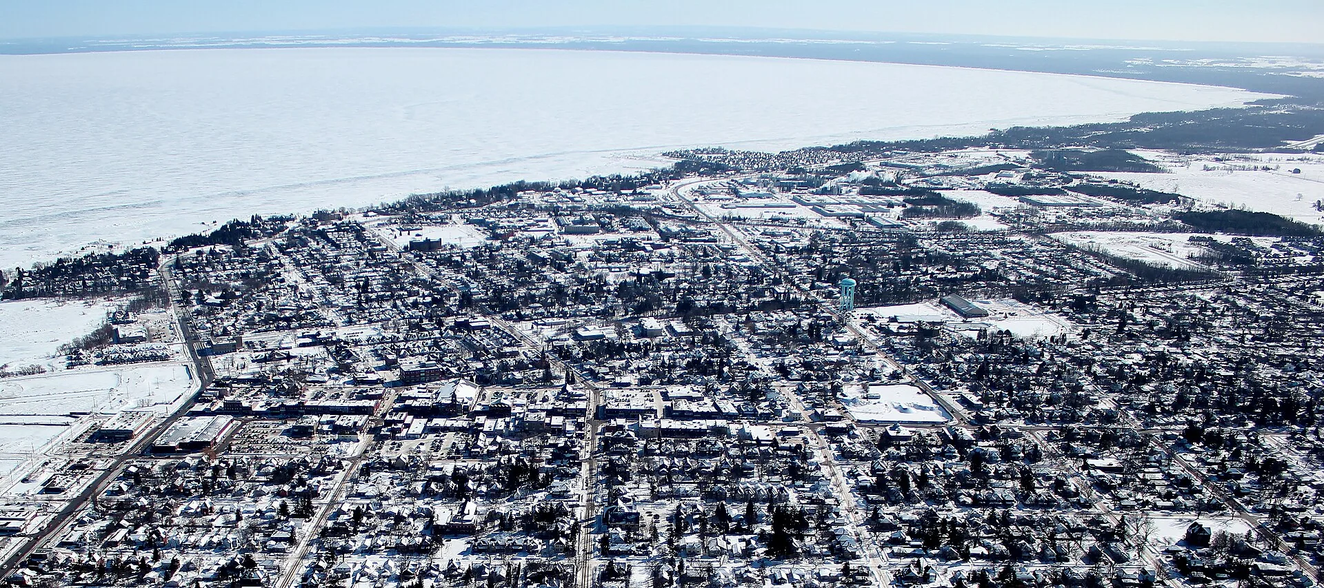 Aerial view of downtown Collingwood, Ontario