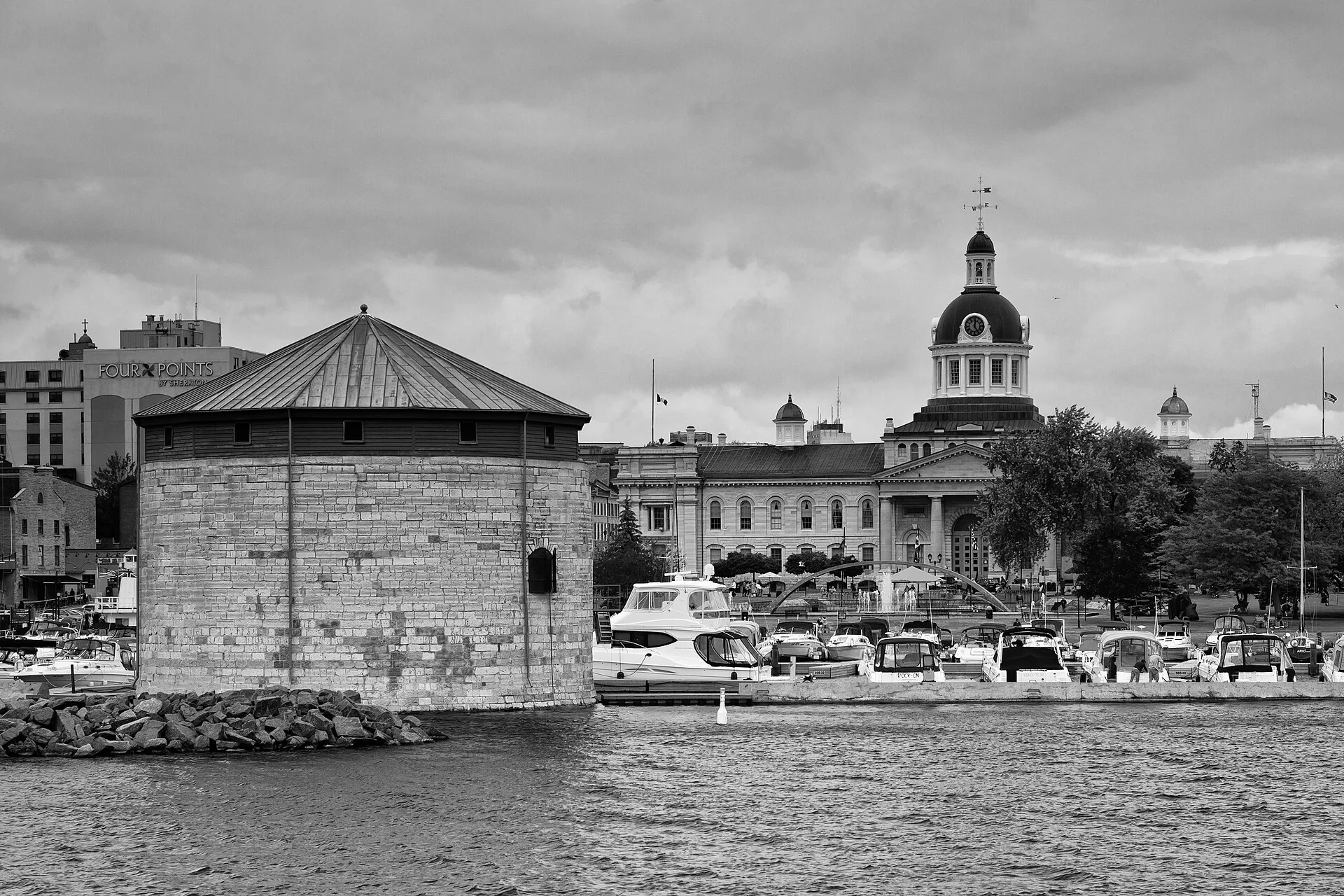 Kingston City Hall and waterfront on Lake Ontario, Ontario