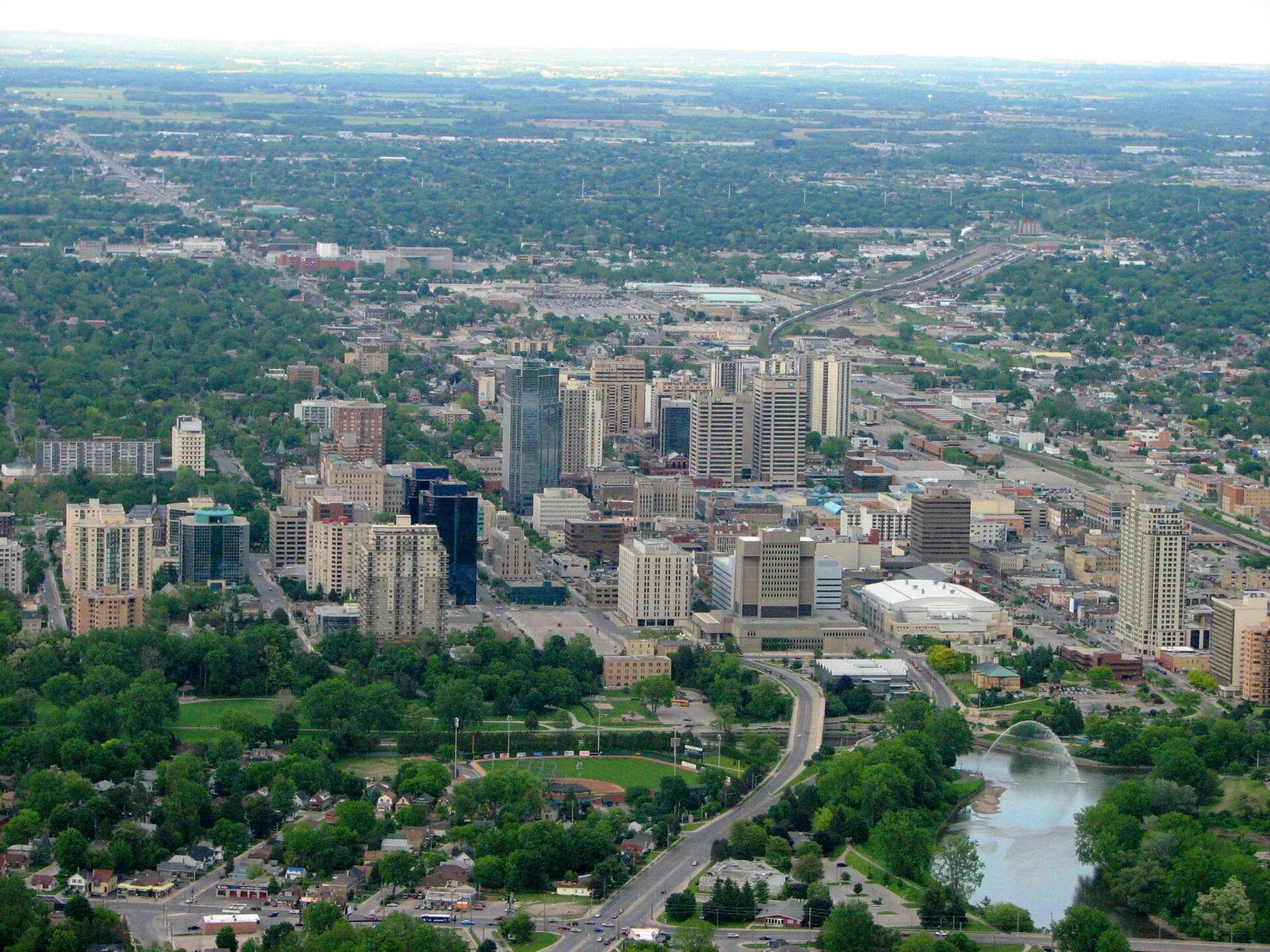 Aerial view of London, Ontario - the Forest City