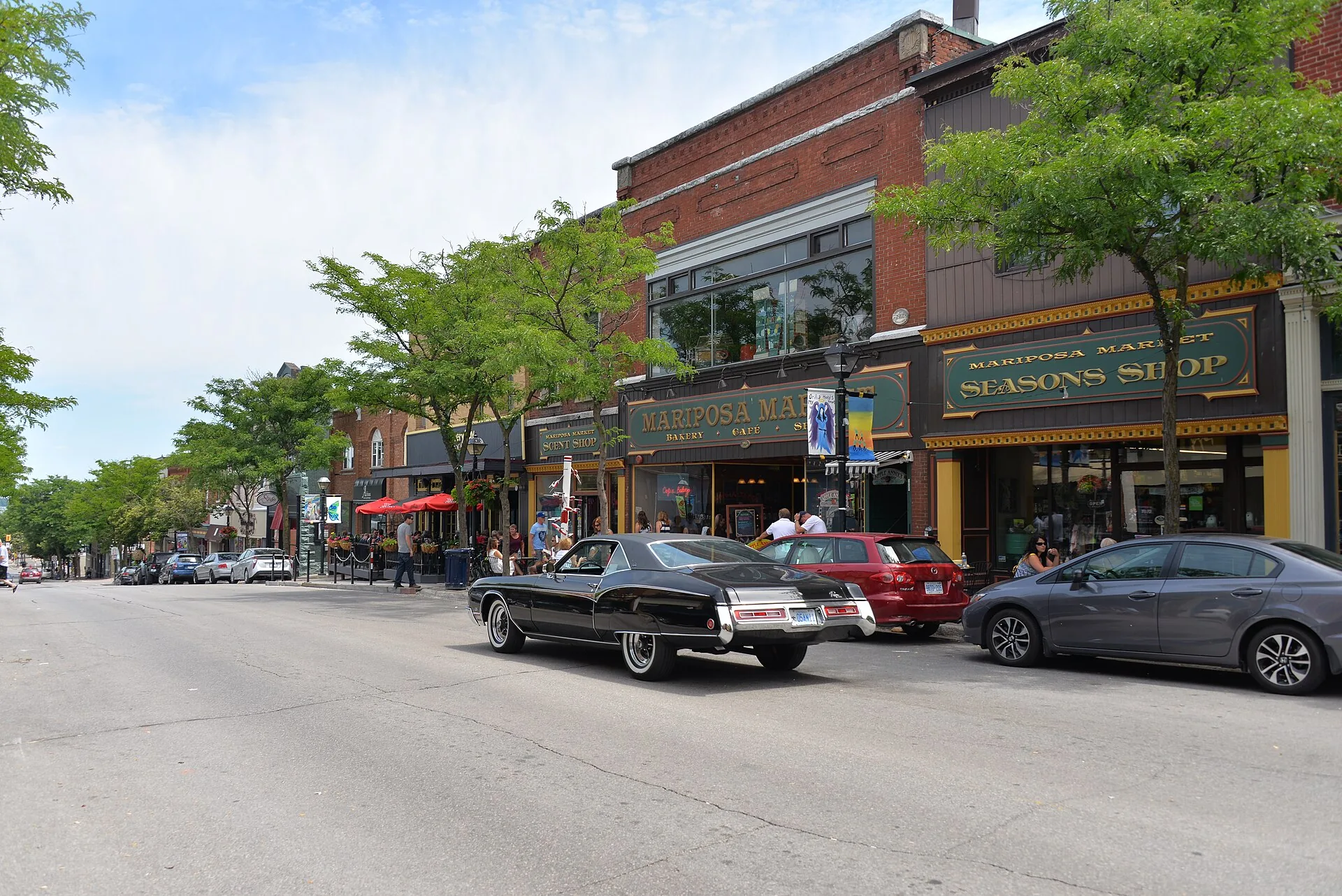 Downtown Orillia streetscape at Mariposa Market, Ontario