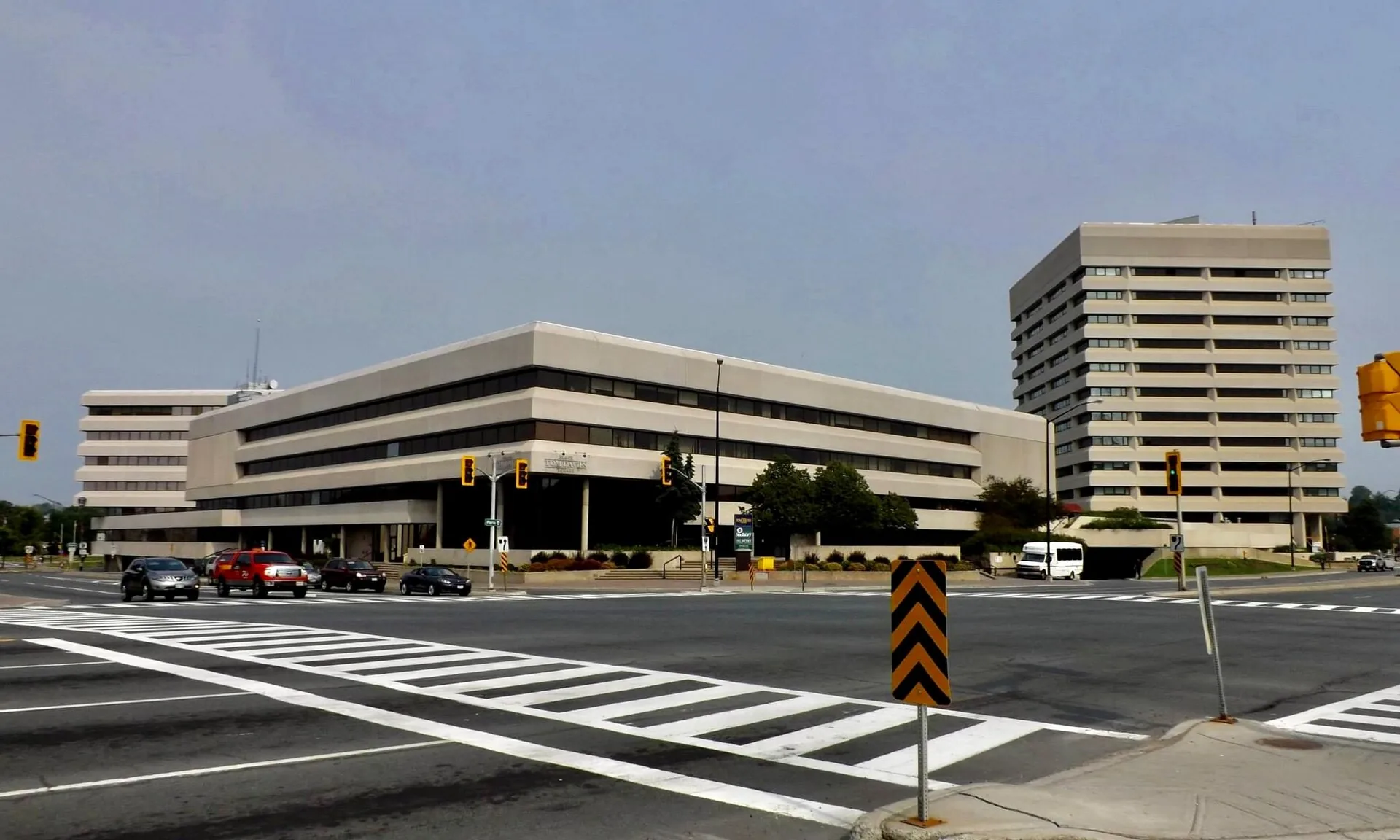 Downtown Sudbury skyline at Tom Davies Square, Ontario