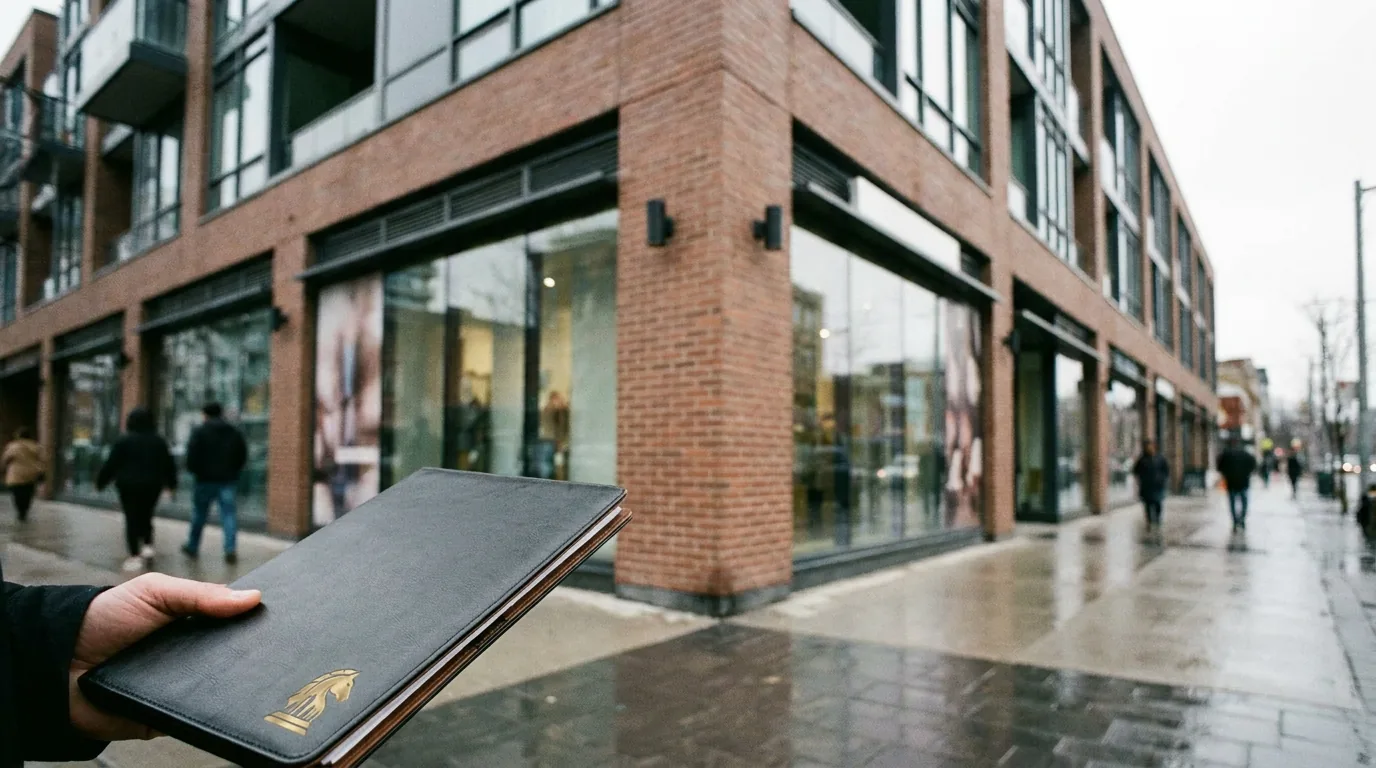 Commercial mortgage advisor with Black Knight Capital portfolio on an Ontario street