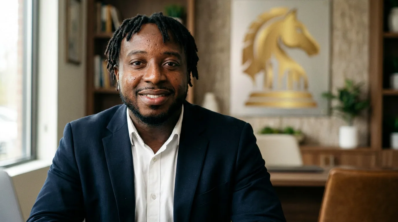 Bobby Faboyede, Principal Broker, in his Woodbridge office