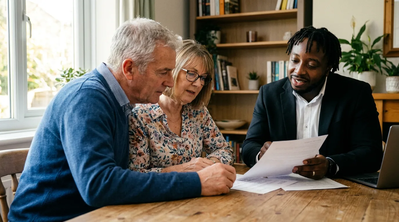 Bobby Faboyede reviewing reverse mortgage options with Ontario seniors